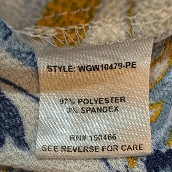 Floral Boho Blouse Petite S Blue Yellow Lightweight Work Top 41 Hawthorn - Picture 7 of 7